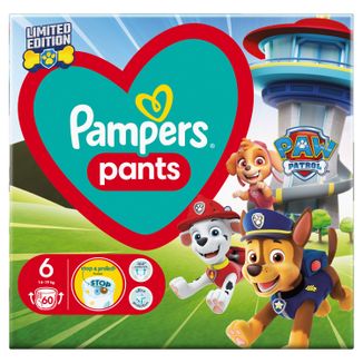 Pampers Pants, pieluchomajtki, Psi Patrol, rozmiar 6, 14-19 kg, 60 sztuk - zdjęcie produktu