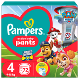 Pampers Active Baby Pants 4 (9-15 kg), pieluchomajtki, Psi Patrol, 72 sztuki - miniaturka zdjęcia produktu