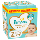 Pampers Premium Care, pieluchy, rozmiar 2, 4-8 kg, 224 sztuki - miniaturka zdjęcia produktu