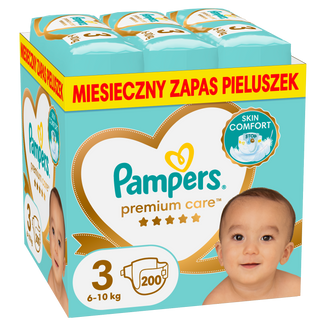 Pampers Premium Care 3 (6-10 kg), pieluchy, 200 sztuk - zdjęcie produktu