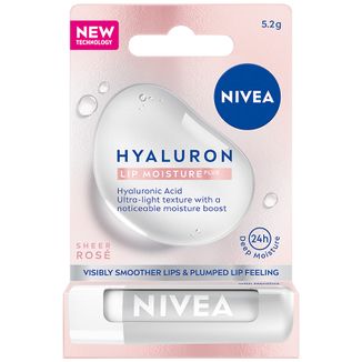 Nivea Hyaluron, balsam do ust, Sheer Rose, 5,2 g USZKODZONE OPAKOWANIE - zdjęcie produktu