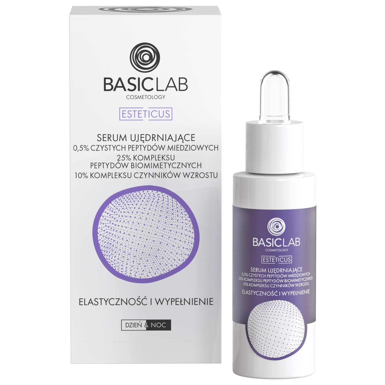 Basiclab BasicLab Esteticus, serum ujędrniające 0,5% czystych peptydów miedziowych, elastyczność i wypełnienie, 30 ml