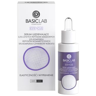 BasicLab Esteticus, serum ujędrniające 0,5% czystych peptydów miedziowych, elastyczność i wypełnienie, 30 ml BasicLab Esteticus, serum ujędrniające 0,5% czystych peptydów miedziowych, elastyczność i wypełnienie, 30 ml - zdjęcie produktu