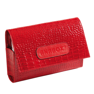 Anabox De Lux, kasetka do leków tygodniowa, z etui, kolor czerwony lakierowany - zdjęcie produktu