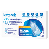 Katarek Secure+, fizjologiczny roztwór soli NaCl 0,9%, 5 ml x 20 ampułek USZKODZONE OPAKOWANIE - miniaturka zdjęcia produktu
