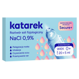 Katarek Secure+, fizjologiczny roztwór soli NaCl 0,9%, 5 ml x 20 ampułek USZKODZONE OPAKOWANIE - miniaturka zdjęcia produktu
