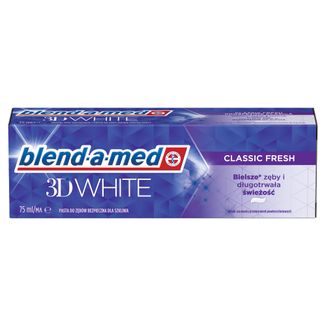 Blend-a-med 3D White, pasta do zębów, Classic Fresh, 75 ml - zdjęcie produktu