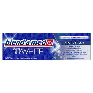 Blend-a-med 3D White, pasta do zębów, Arctic Fresh, 75 ml Blend-a-med 3D White, pasta do zębów, Arctic Fresh, 75 ml - zdjęcie produktu