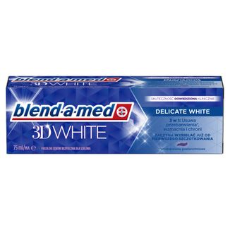 Blend-a-med 3D White, pasta do zębów, Delicate White, 75 ml - zdjęcie produktu