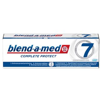 Blend-a-med Complete Protect 7, pasta do zębów, Crystal White, 75 ml - zdjęcie produktu