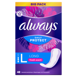 Always Daily Protect, wkładki higieniczne o świeżym zapachu, Long, 48 sztuk - zdjęcie produktu