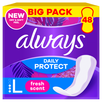 Always Daily Protect, wkładki higieniczne o świeżym zapachu, Long, 48 sztuk - zdjęcie produktu