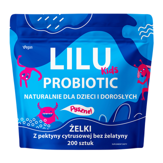 Lilu Kids Probiotic, naturalne żelki dla dzieci i dorosłych, smak jeżynowy, 200 sztuk - zdjęcie produktu
