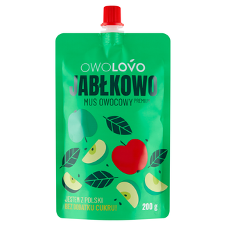 Owolovo Jabłkowo Mus owocowy Premium w tubce, 200 g KRÓTKA DATA - zdjęcie produktu