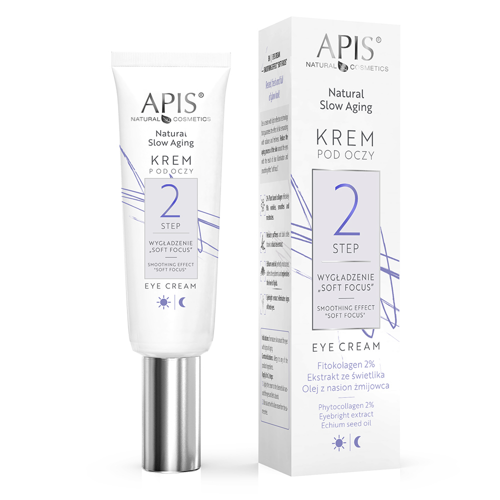 Nieznana Apis Natural Slow Aging Step 2, krem pod oczy, wygładzenie soft focus, 15 ml