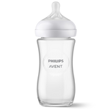 Avent Natural Response, szklana butelka z responsywnym smoczkiem, przepływ 3, SCY933/01, po 1 miesiącu, 240 ml - miniaturka zdjęcia produktu