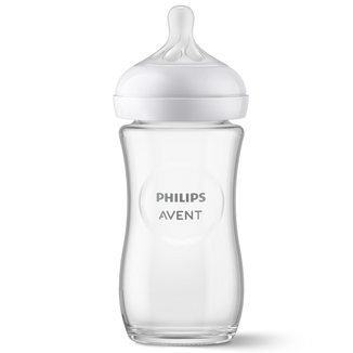 Avent Natural Response, szklana butelka z responsywnym smoczkiem, przepływ 3 średni, 3-6 miesięcy, 240 ml - zdjęcie produktu