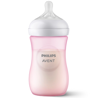 Avent Natural Response, butelka z responsywnym smoczkiem, różowa, przepływ 3 średni, 3-6 miesięcy, 260 ml  USZKODZONE OPAKOWANIE - zdjęcie produktu