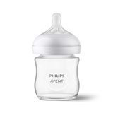 Avent Natural Response, szklana butelka z responsywnym smoczkiem, przepływ 2 wolny, 0-3 miesiące, 120 ml  USZKODZONE OPAKOWANIE - miniaturka zdjęcia produktu