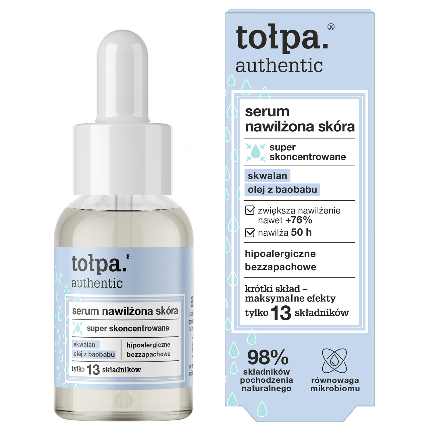 Tołpa Tołpa Authentic, serum do twarzy Nawilżona skóra, 30 ml