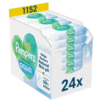 Pampers Harmonie Aqua, chusteczki nawilżane, 24 x 48 sztuk - zdjęcie produktu