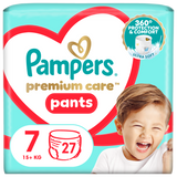 Pampers Premium Care Pants 7 (15+ kg), pieluchomajtki, 27 sztuk - miniaturka zdjęcia produktu