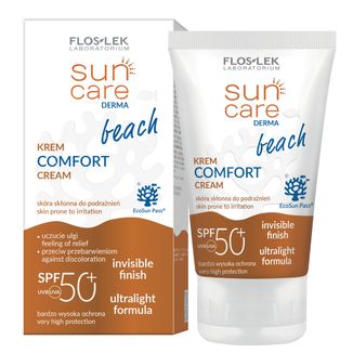 Flos-Lek Sun Care Derma Beach, krem do twarzy i ciała, SPF 50+, 50 ml - zdjęcie produktu