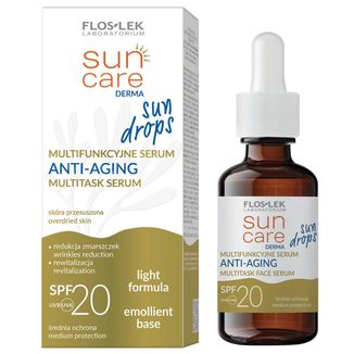 Floslek Sun Care Derma Sun Drops, multifunkcyjne serum anti-aging, SPF 20, 30 ml KRÓTKA DATA - zdjęcie produktu