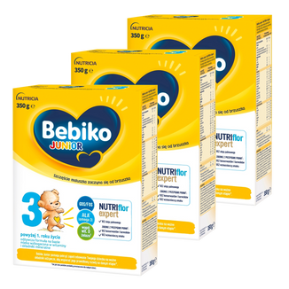 Zestaw Bebiko Junior 3 Nutriflor Expert, mleko modyfikowane, powyżej 1 roku, 3 x 350 g - zdjęcie produktu