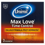 Unimil Max Love, prezerwatywy z żelem opóźniającym moment wytrysku, 3 sztuki - miniaturka zdjęcia produktu