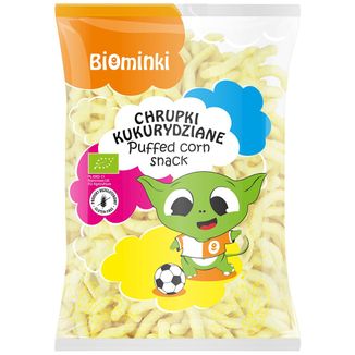 Biominki, chrupki kukurydziane, bezglutenowe, Bio, 150 g Biominki, chrupki kukurydziane, bezglutenowe, Bio, 150 g - zdjęcie produktu