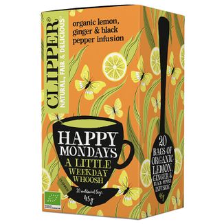 Clipper, herbatka cytrynowa z imbirem i czarnym pieprzem, 2,25 g x 20 saszetek USZKODZONE OPAKOWANIE Clipper, herbatka cytrynowa z imbirem i czarnym pieprzem, 2,25 g x 20 saszetek USZKODZONE OPAKOWANIE - zdjęcie produktu