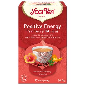 Yogi Tea, Herbatka Pozytywna Energia, żurawina-hibiskus, 1,8 g x 17 saszetek - zdjęcie produktu