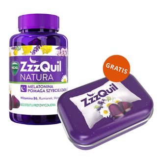 ZzzQuil Natura, żelki, 60 sztuk + pudełko podróżne na żelki gratis - zdjęcie produktu