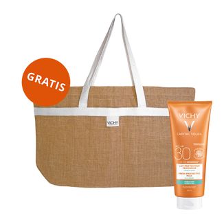 Vichy Ideal Soleil, mleczko ochronne do twarzy i ciała, SPF 30, 300 ml + torba plażowa gratis - zdjęcie produktu