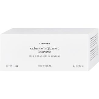 Your KAYA, tampony higieniczne z bawełny organicznej, Super, 24 sztuki Your KAYA, tampony higieniczne z bawełny organicznej, Super, 24 sztuki - zdjęcie produktu