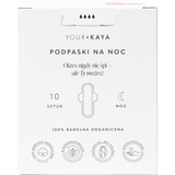 Your KAYA, podpaski z bawełny organicznej, ze skrzydełkami, na noc, 10 sztuk USZKODZONE OPAKOWANIE - miniaturka zdjęcia produktu