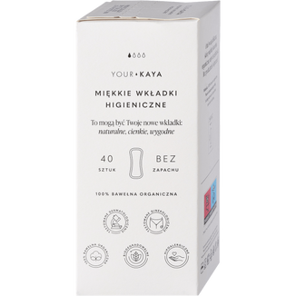 Your KAYA, wkładki higieniczne z bawełny organicznej, 40 sztuk - zdjęcie produktu