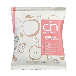 Crispy Natural Jabłka Latem Pachnące, suszone plastry jabłek, smak truskawek ze śmietaną, 18 g - zdjęcie produktu