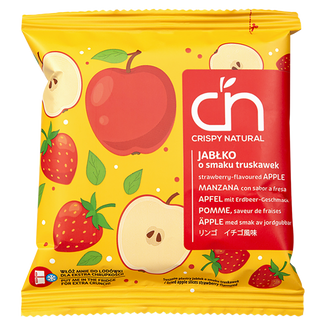 Crispy Natural, suszone plastry jabłek, smak truskawek, 18 g - zdjęcie produktu