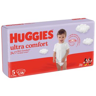 Huggies Ultra Comfort, pieluchy, Disney, rozmiar 5, 11-25 kg, Mega, 58 sztuk - zdjęcie produktu