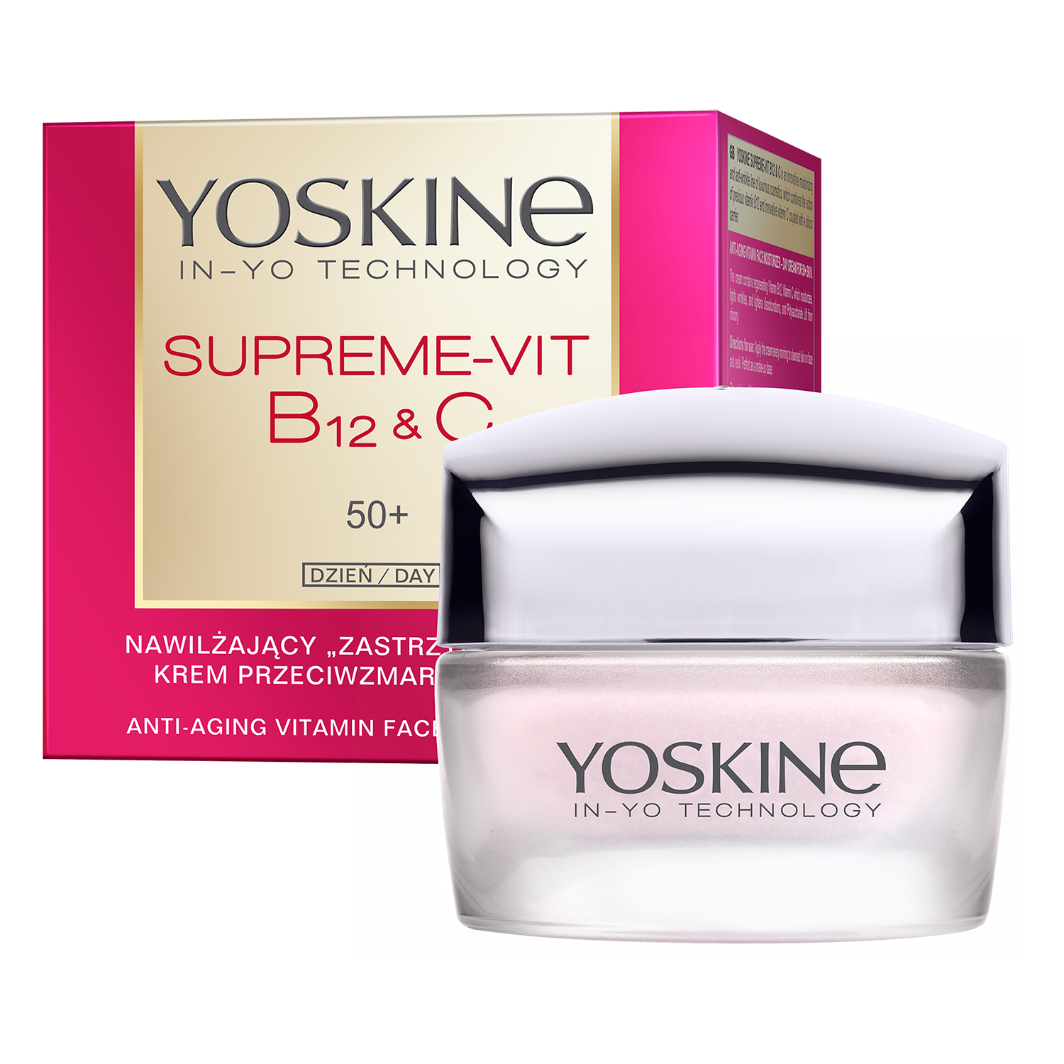 Yoskine Yoskine Supreme-Vit B12 + C 50+, feuchtigkeitsspendend Anti-Falten-Creme für den Tag, 50 ml — Inhaltsstoffe und Bewertung