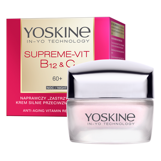Yoskine Supreme-Vit B12 + C 60+, naprawczy krem silnie przeciwzmarszczkowy na noc, 50 ml USZKODZONE OPAKOWANIE - zdjęcie produktu
