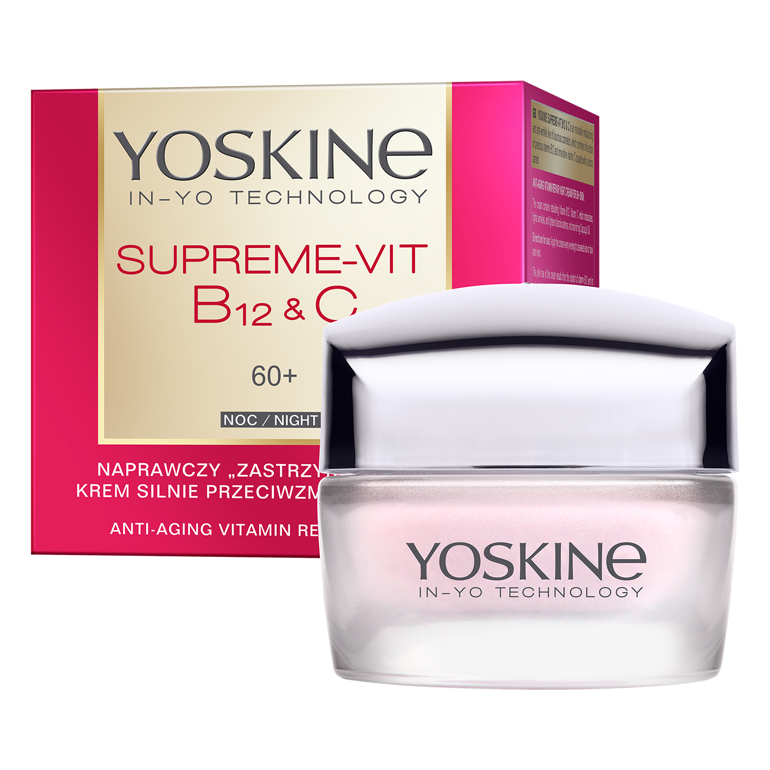 Yoskine Yoskine Supreme-Vit B12 + C 60+, reparierend Creme stark Anti-Falten für die Nacht, 50 ml — Inhaltsstoffe und Bewertung