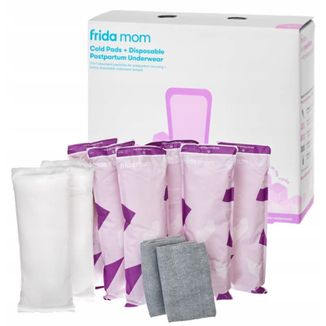 Frida Mom, zestaw poporodowy, Ice Maxi, chłodzące wkładki poporodowe, 8 sztuk + jednorazowe majtki, bokserki, 2 sztuki USZKODZONE OPAKOWANIE - zdjęcie produktu