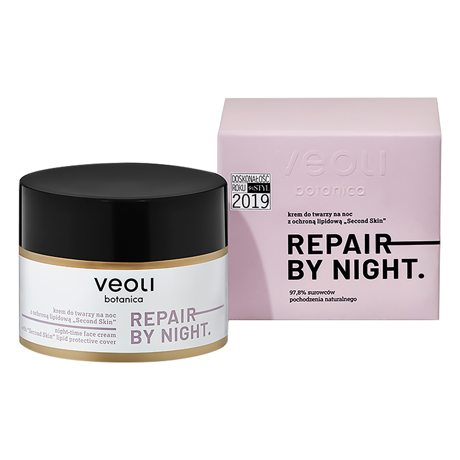 Nieznana Veoli Botanica Repair By Night, krem do twarzy na noc z ochroną lipidową “Second Skin”, 50 ml