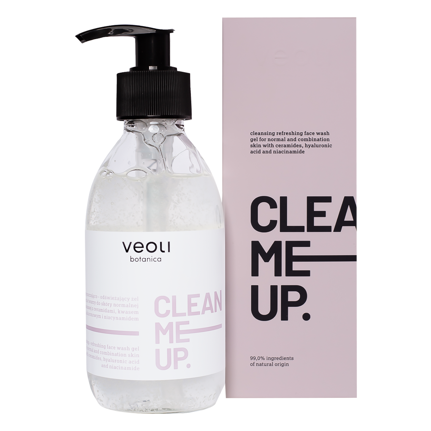 Nieznana Veoli Botanica Clean Me Up, oczyszczająco-odświeżający żel do mycia twarzy do skóry normalnej i mieszanej, 190 ml