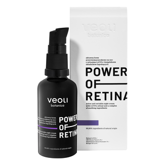 Veoli Botanica Power of Retinal, aktywny krem przeciwzmarszczkowy na noc z retinalem 0,075% i kompleksem składników łagodzących, 40 ml - zdjęcie produktu