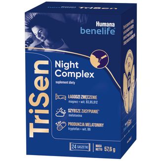 Humana Benelife TriSen Night Complex, 2,4 g x 24 saszetki - zdjęcie produktu