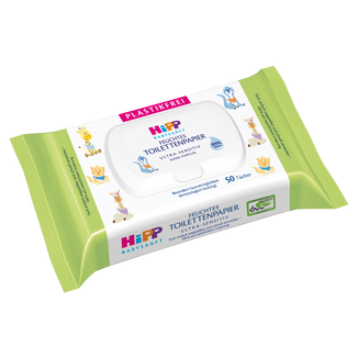 HiPP Babysanft Ultra-Sensitive, nawilżany papier toaletowy, 99% wody, od 1 dnia życia, 50 sztuk - zdjęcie produktu